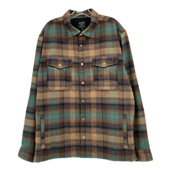 Billabong Brown Blue Plaid Shacket | Men’s Regular L - Picture 1 of 5